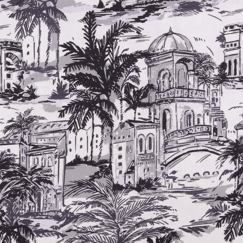 Digital Printed Sateen - ELOISE - 002 - Black & White