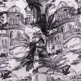Digital Printed Sateen - ELOISE - 002 - Black & White