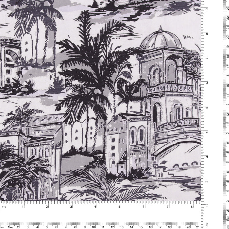 Digital Printed Sateen - ELOISE - 002 - Black & White
