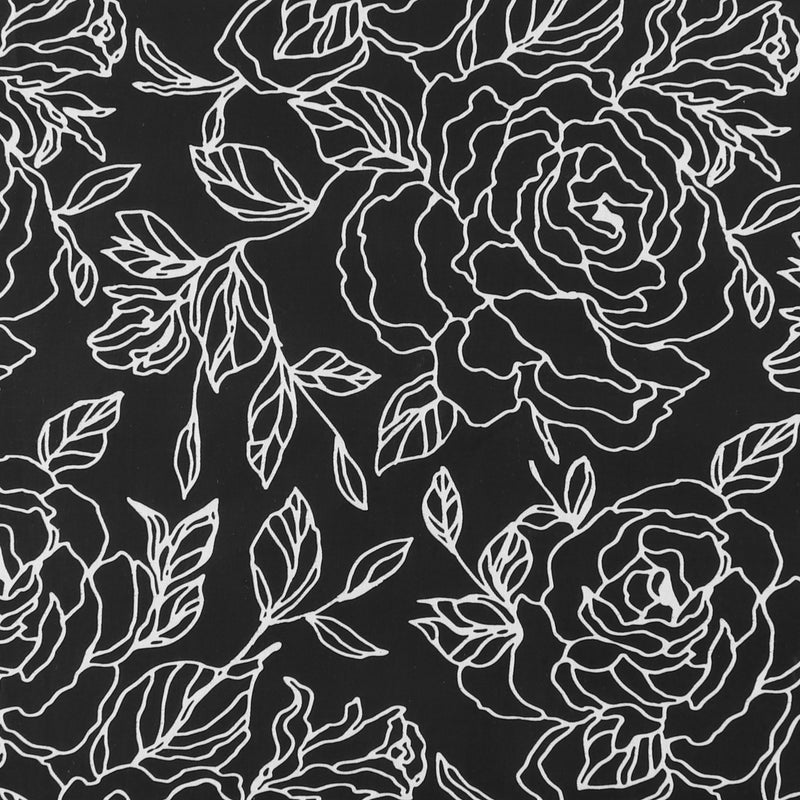 Digital Printed Sateen - ELOISE - 004 - Black & White