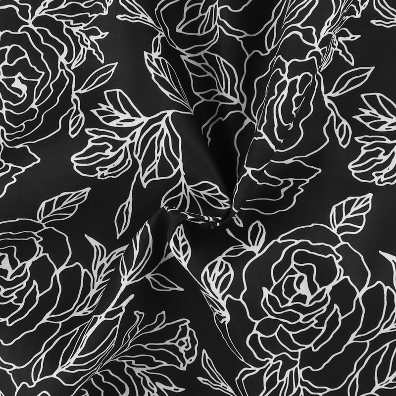 Digital Printed Sateen - ELOISE - 004 - Black & White