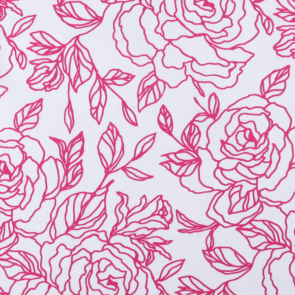 Digital Printed Sateen - ELOISE - 005 - White