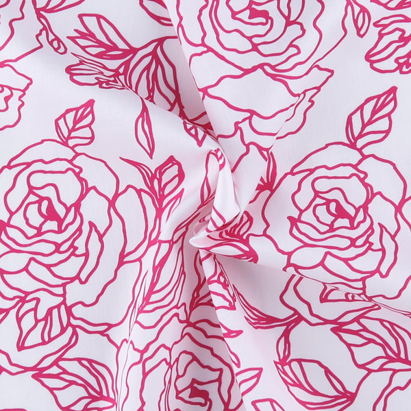 Digital Printed Sateen - ELOISE - 005 - White