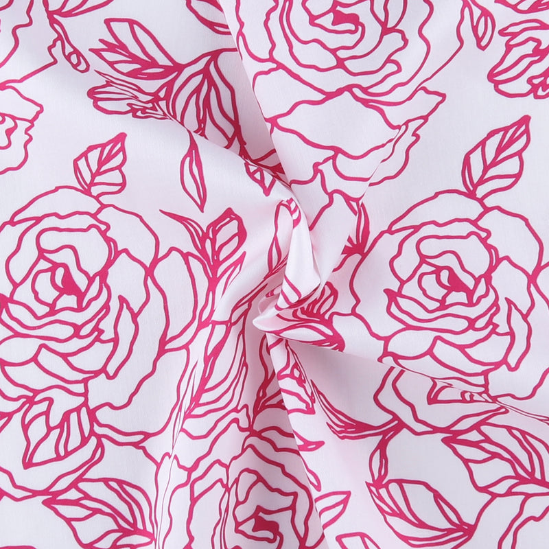 Digital Printed Sateen - ELOISE - 005 - White