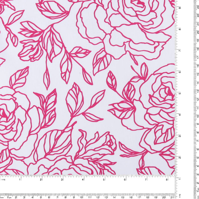 Digital Printed Sateen - ELOISE - 005 - White