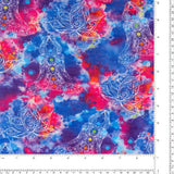 Digital Printed Mesh - OLIVIA - 001 - Blue/Pink