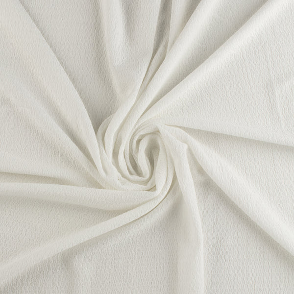 Solid crinkled Polyester - CHANTAL - 010 - White