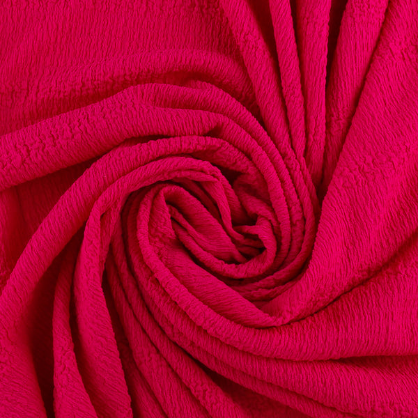 Polyester froissé uni - CHANTAL - 014 - Rose