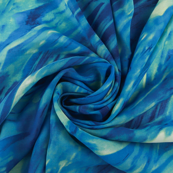 Imitation soie imprimée - IMOGENE - 005 - Bleu