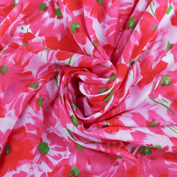 Imitation soie imprimée - IMOGENE - 006 - Rose