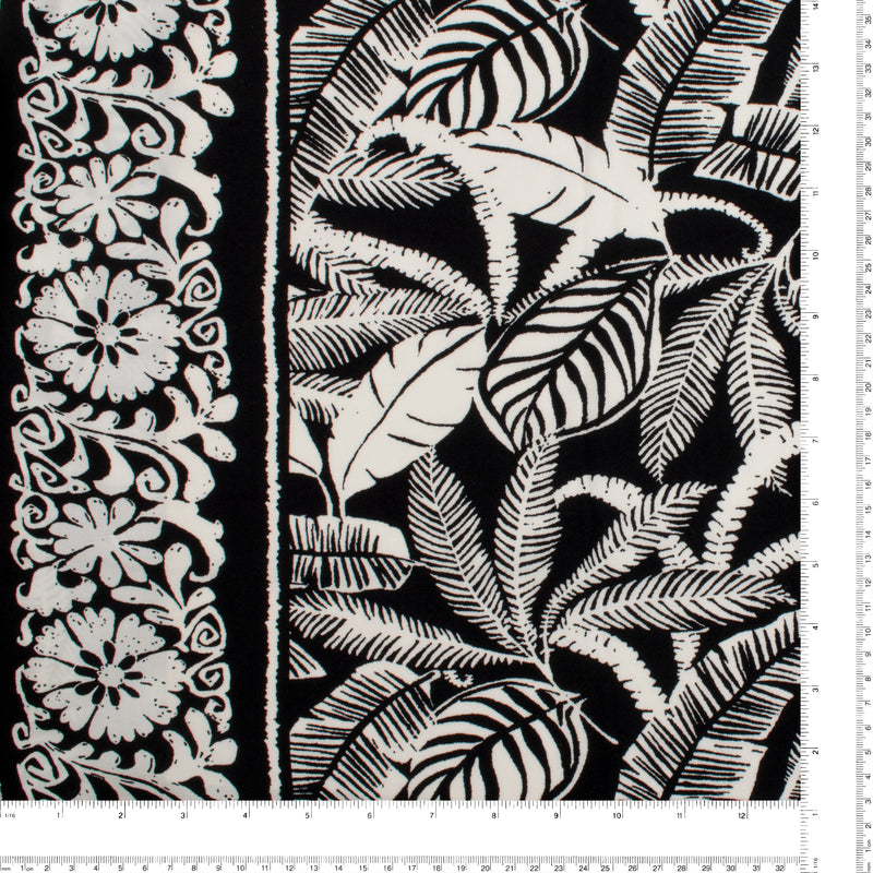 Printed Rayon Poplin - DEIRDRE - 004 - Black & White
