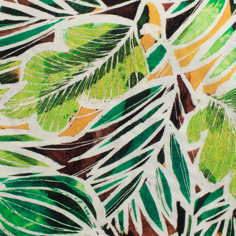 Digital Printed Rayon Nylon Slub - BOREALIS - 001 - Green