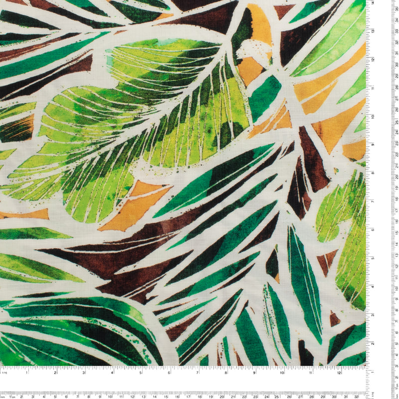 Digital Printed Rayon Nylon Slub - BOREALIS - 001 - Green