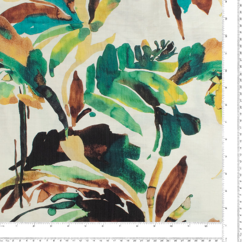 Digital Printed Rayon Nylon Slub - BOREALIS - 008 - Green