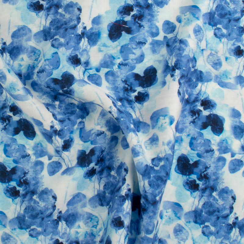 Digital Printed Rayon Nylon Slub - BOREALIS - 019 - Blue