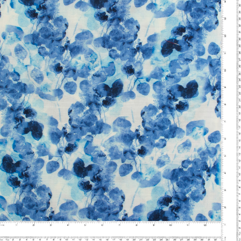 Digital Printed Rayon Nylon Slub - BOREALIS - 019 - Blue