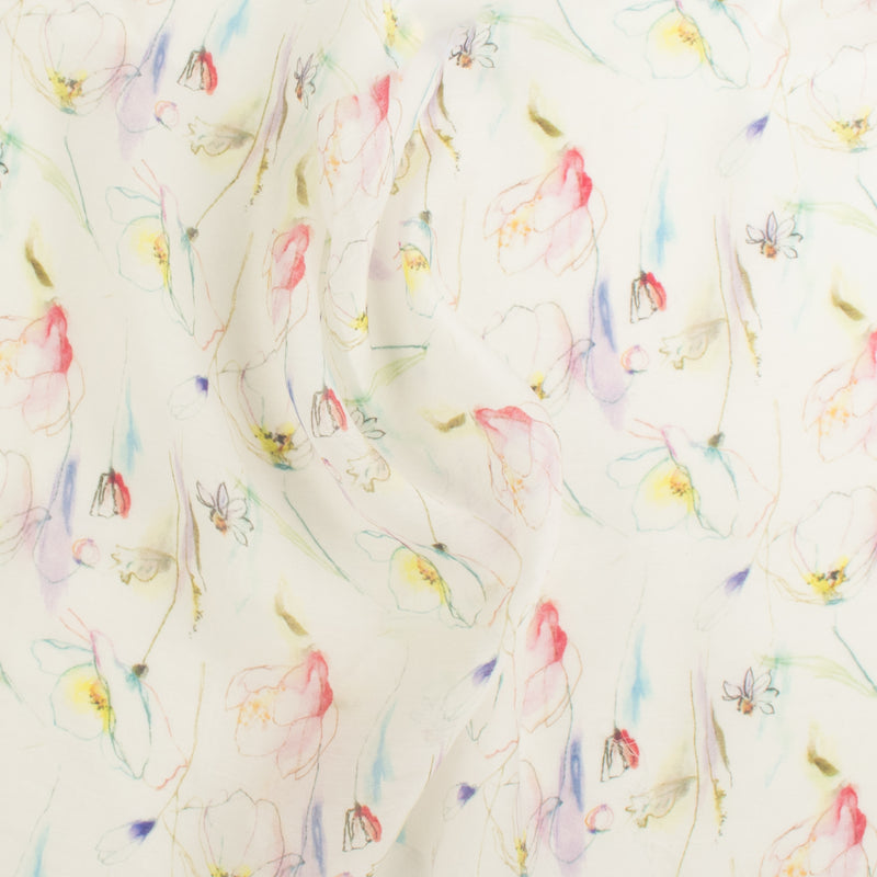 Digital Printed Voile - «TRINITY» - 003 - White