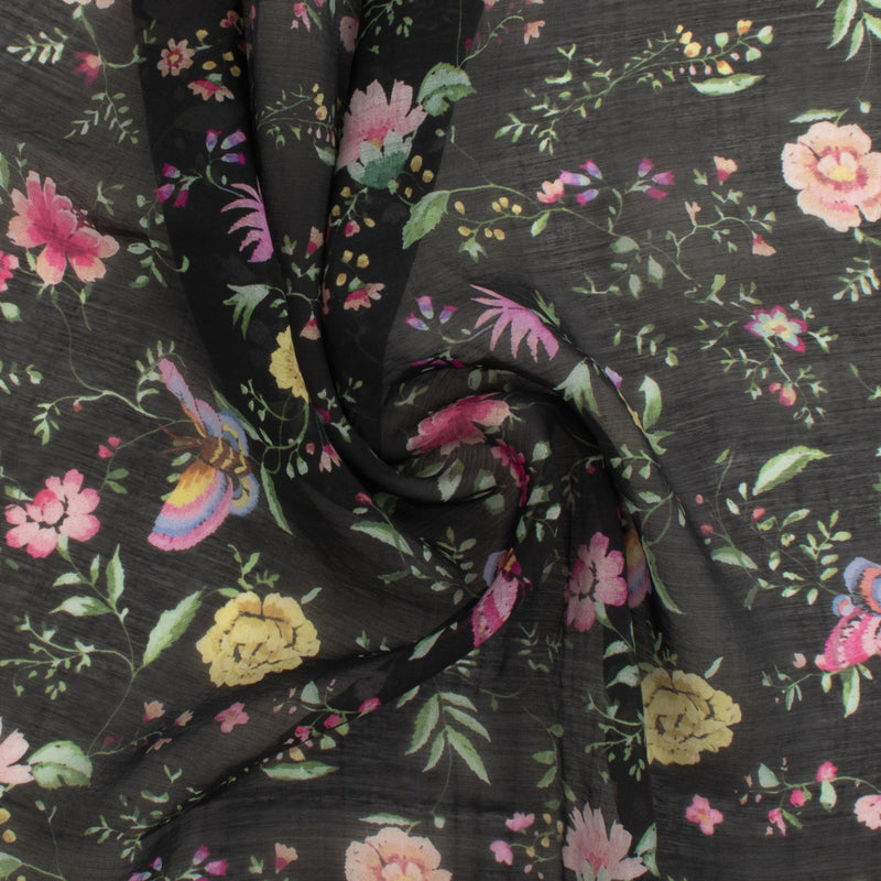 Digital Printed Voile - «TRINITY» - 004 - Black