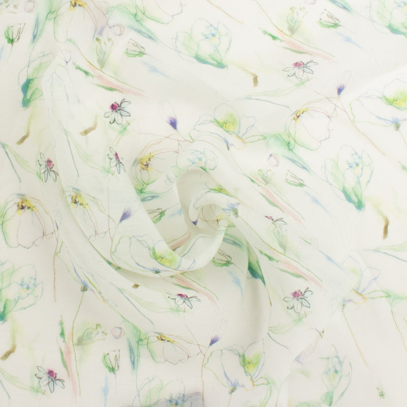 Digital Printed Voile - «TRINITY» - 006 - White