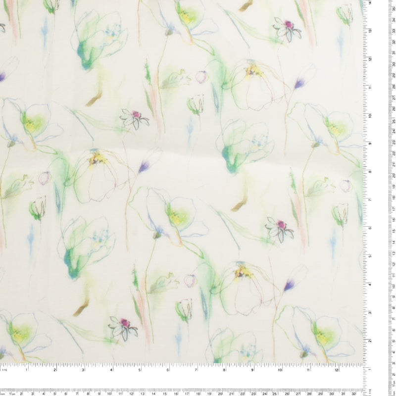 Digital Printed Voile - «TRINITY» - 006 - White