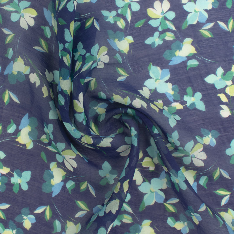 Digital Printed Voile - «TRINITY» - 007 - Navy