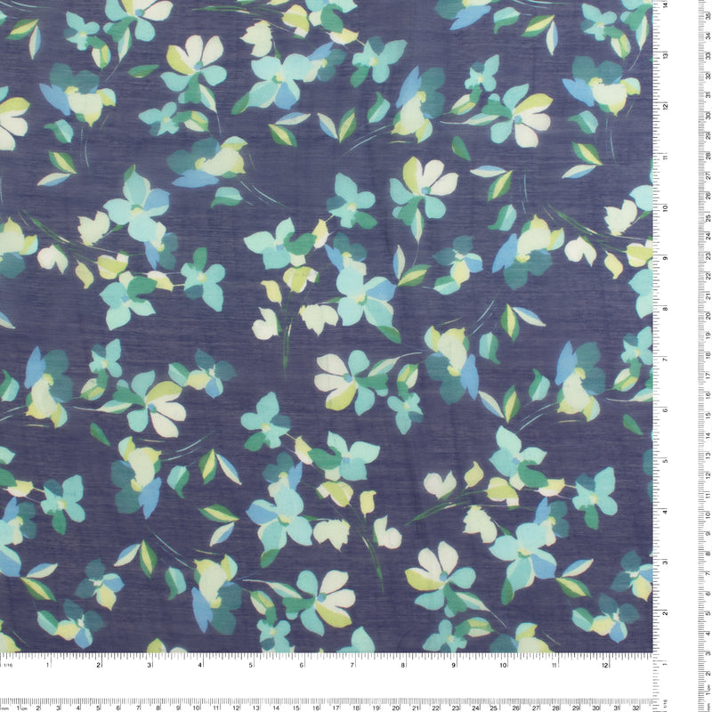 Digital Printed Voile - «TRINITY» - 007 - Navy