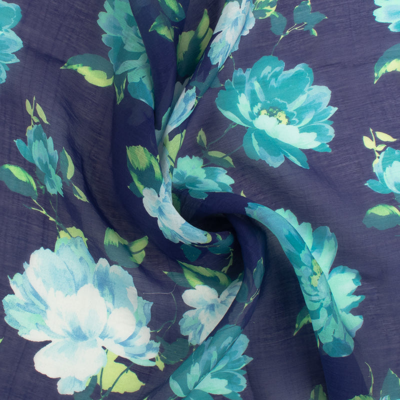 Digital Printed Voile - «TRINITY» - 008 - Navy
