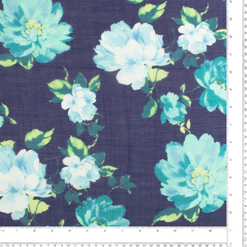 Digital Printed Voile - «TRINITY» - 008 - Navy