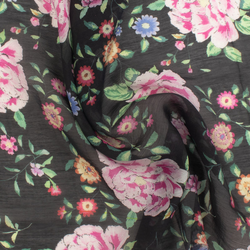 Digital Printed Voile - «TRINITY» - 009 - Black
