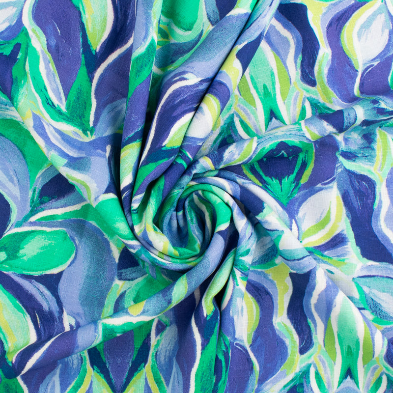 Printed Rayon Slub - LILIANA - 003 - Blue