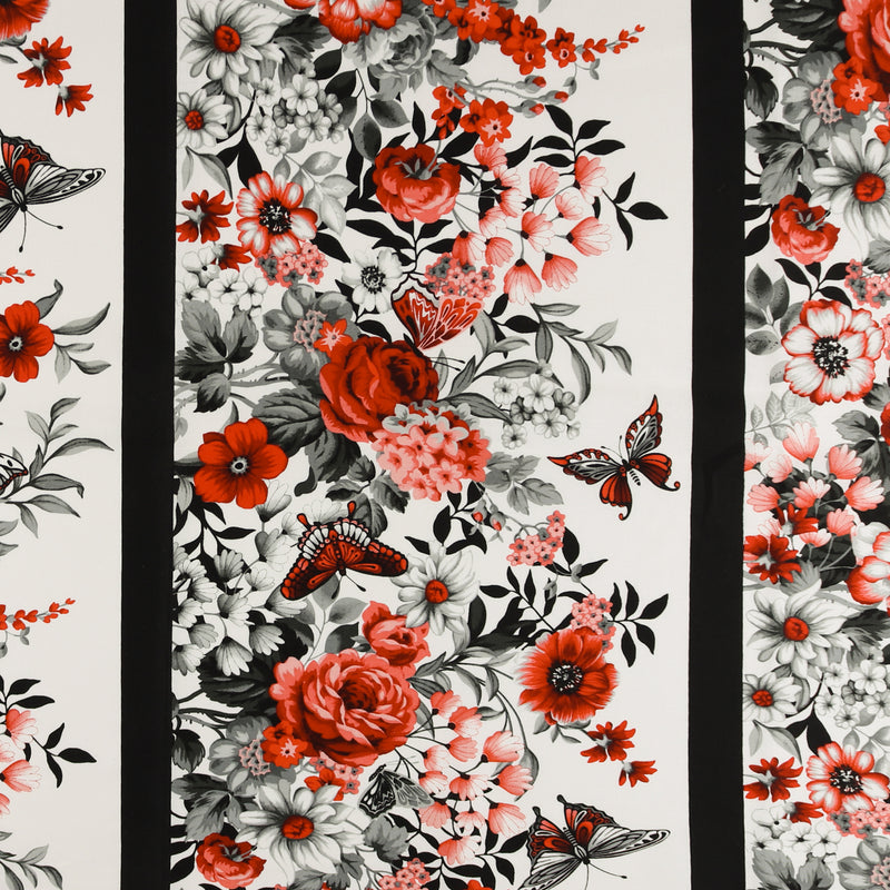 Henry Glass - Printed Cotton - «SCARLET DAYS & NIGHTS» - 001 - Offwhite