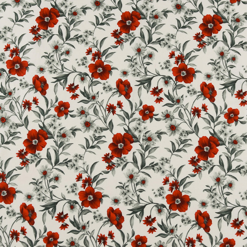 Henry Glass - Printed Cotton - «SCARLET DAYS & NIGHTS» - 002 - Offwhite