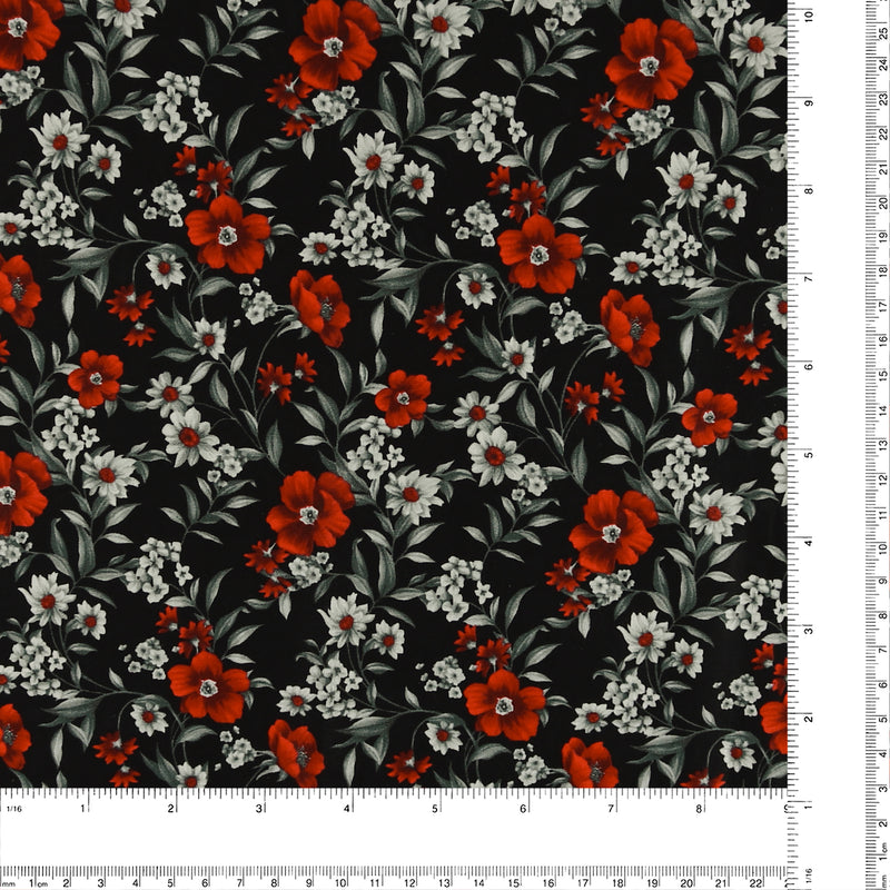 Henry Glass - Printed Cotton - «SCARLET DAYS & NIGHTS» - 004 - Black