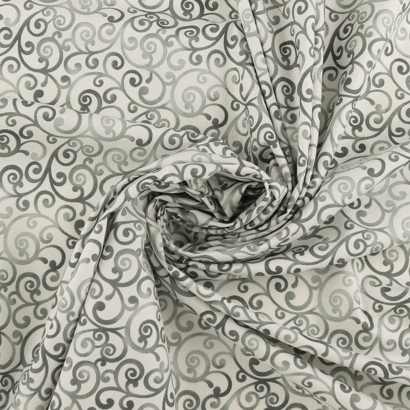 Henry Glass - Printed Cotton - «SCARLET DAYS & NIGHTS» - 007 - Offwhite and Grey