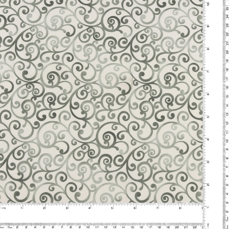 Henry Glass - Printed Cotton - «SCARLET DAYS & NIGHTS» - 007 - Offwhite and Grey