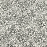 Henry Glass - Printed Cotton - «SCARLET DAYS & NIGHTS» - 008 - Black and Offwhite