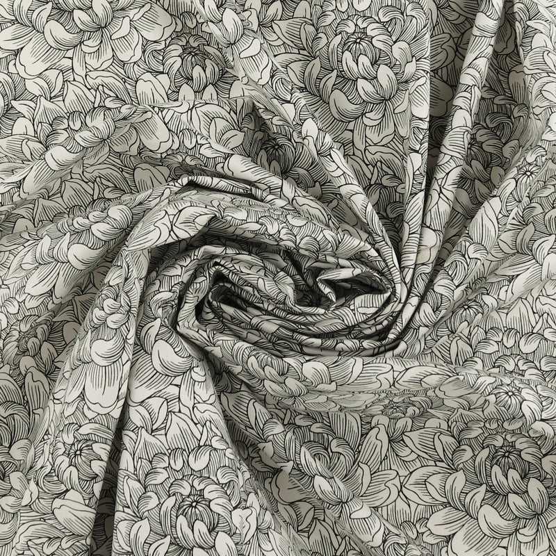 Henry Glass - Printed Cotton - «SCARLET DAYS & NIGHTS» - 008 - Black and Offwhite