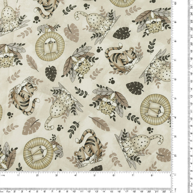 Henry Glass - Printed Cotton - «BIG KITTIES» - 008 - Beige