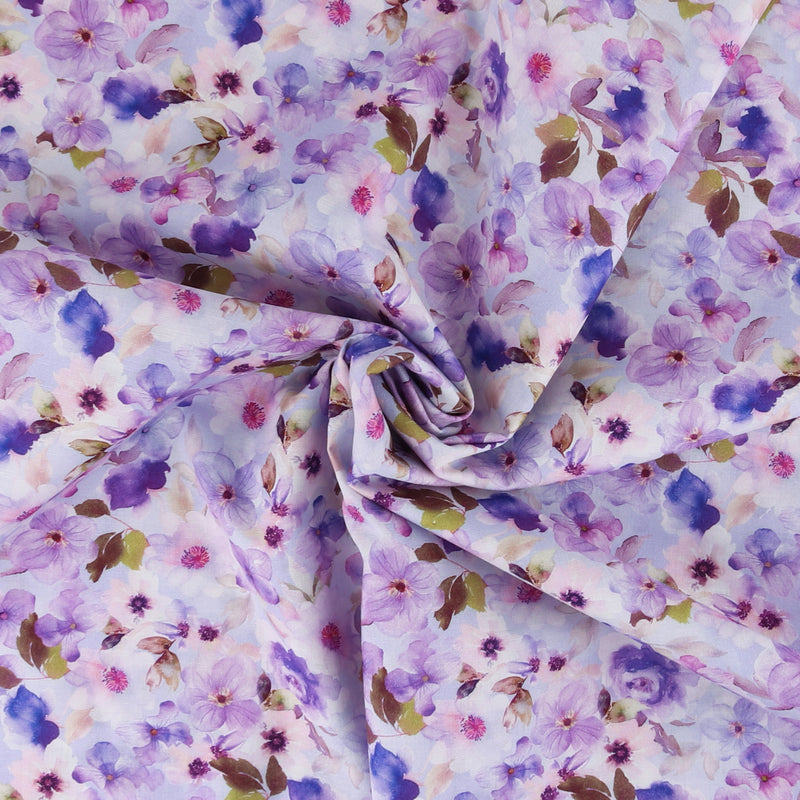 Printed Cotton - FLIRTY FLORALS - 003 - Mauve