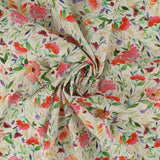 Printed Cotton - FLIRTY FLORALS - 004 - White