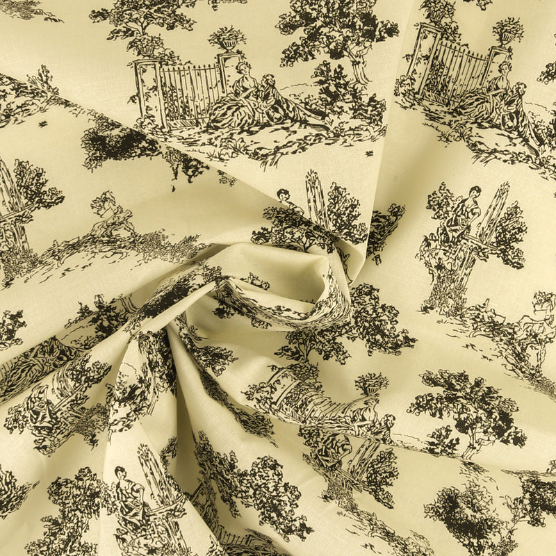Printed Cotton - PROVENCE - 001 - Black