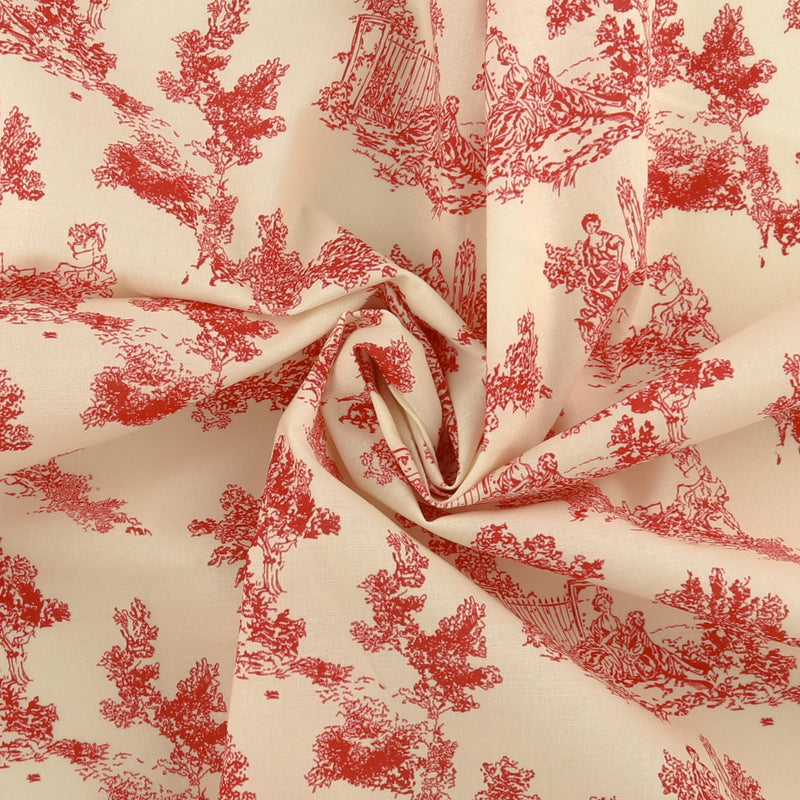Printed Cotton - PROVENCE - 005 - Crimson