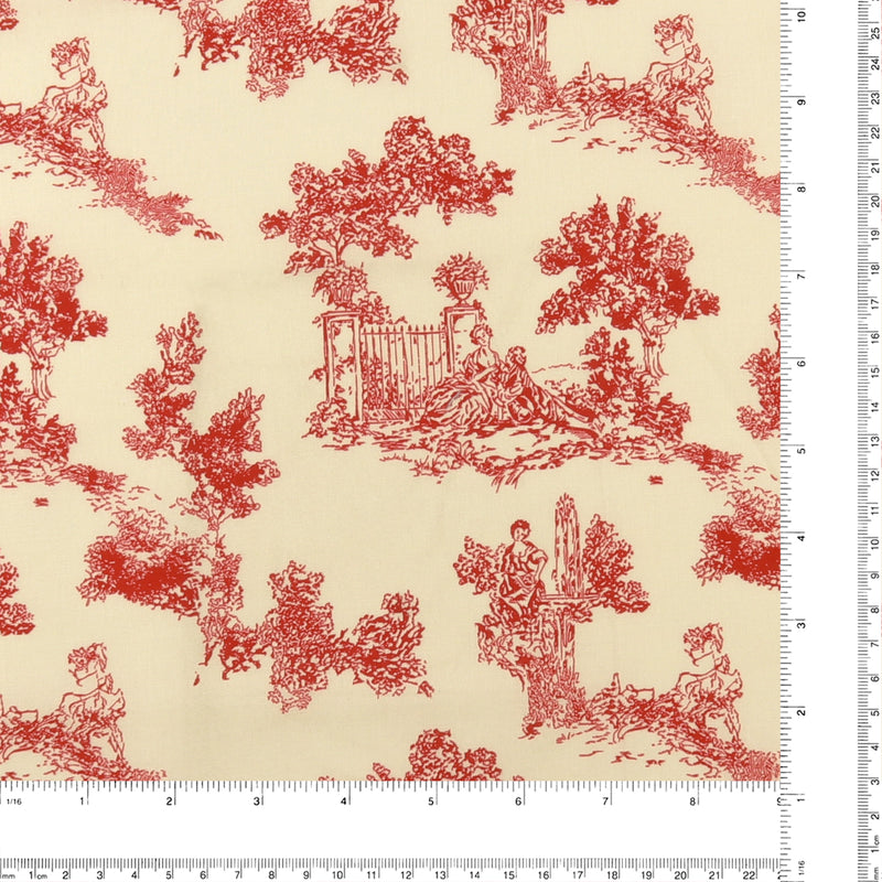 Printed Cotton - PROVENCE - 005 - Crimson