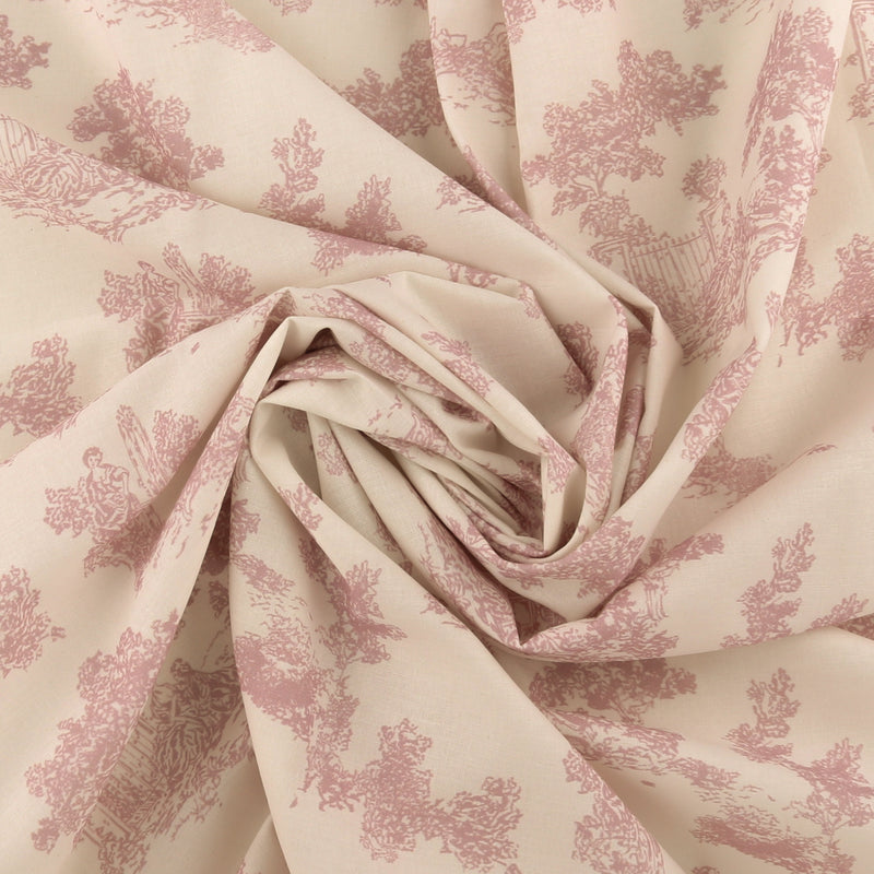 Printed Cotton - PROVENCE - 007 - Rose/Ivory