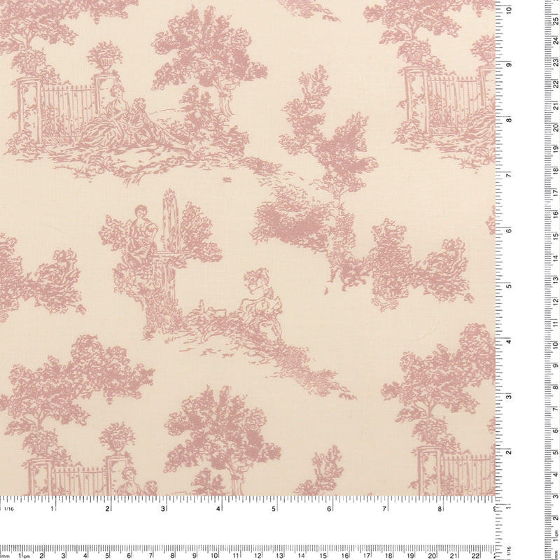 Printed Cotton - PROVENCE - 007 - Rose/Ivory