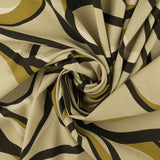 Rayonne et lin imprimé - SAN PAULO - 006 - Neutre et Noir