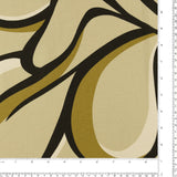 Rayonne et lin imprimé - SAN PAULO - 006 - Neutre et Noir