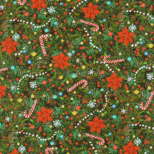 Windham Fabrics - Printed Cotton - MEOWY CHRISTMAS - 003 - Pine
