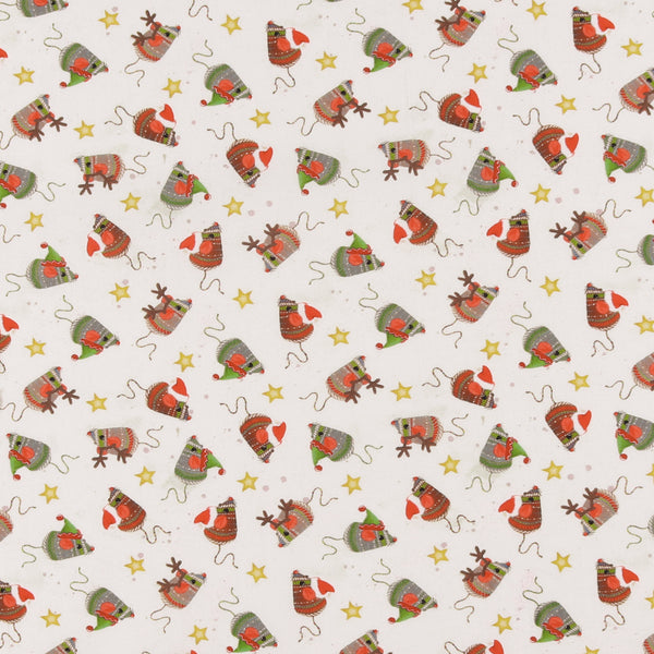 Windham Fabrics - Printed Cotton - MEOWY CHRISTMAS - 005 - White