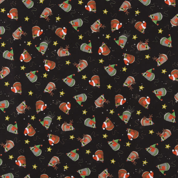 Windham Fabrics - Printed Cotton - MEOWY CHRISTMAS - 006 - Black